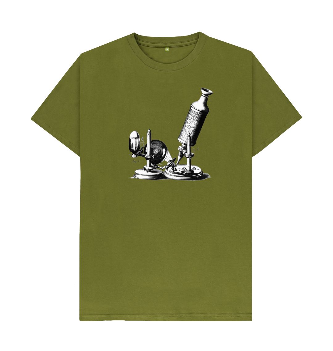 Moss Green Robert Hooke Microscope Tshirt